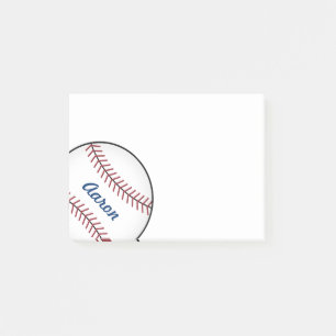Personalized Sports Baseball Post It Notes Gift