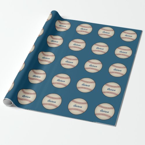 Personalized Sports Baseball Wrapping Paper