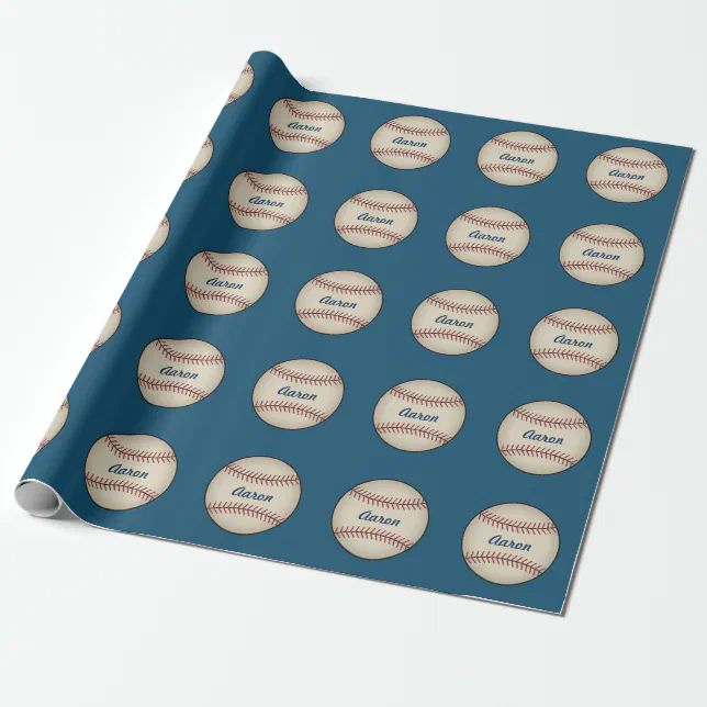 Personalized Sports Baseball Wrapping Paper Zazzle