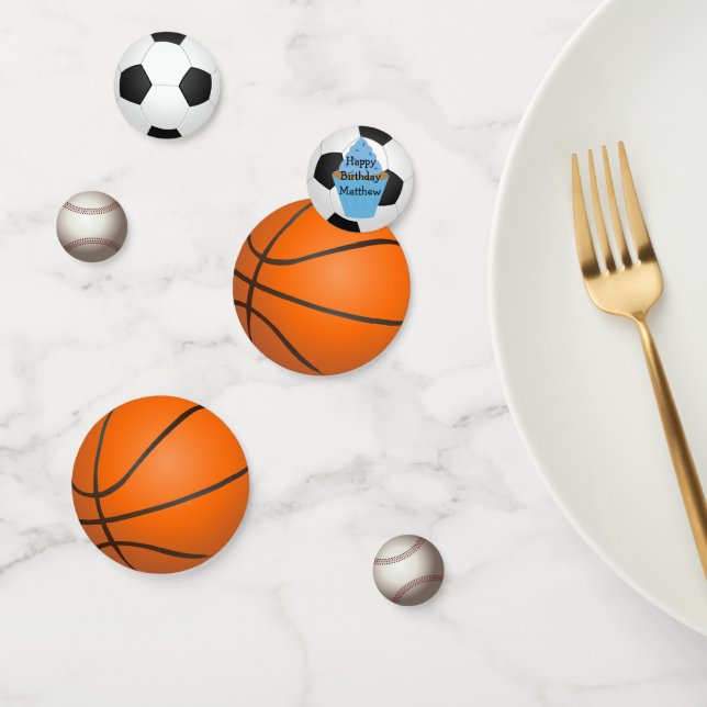 Personalized Sports Birthday Confetti (Group)