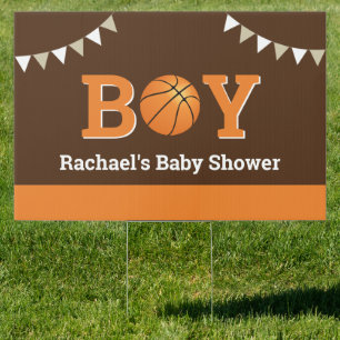 Personalized Sports Boy basketball Baby Shower Sign