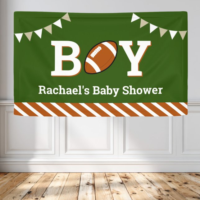 Personalized Sports Boy Football Baby Shower Banner (Creator Uploaded)