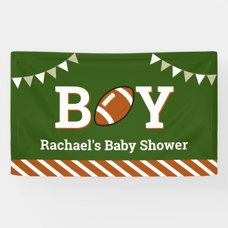 Personalized Sports Boy Football Baby Shower Banner Zazzle