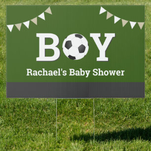 Personalized Sports Boy Soccer Baby Shower Sign