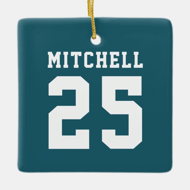 Personalized Sports Ceramic Ornament (Front)