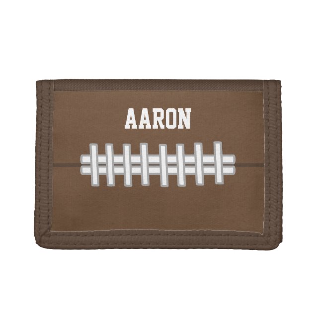Personalized Sports Football Gift Trifold Wallet (Front)