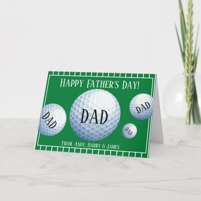 Personalized Sports Golf Fathers Day Holiday Card (Front)