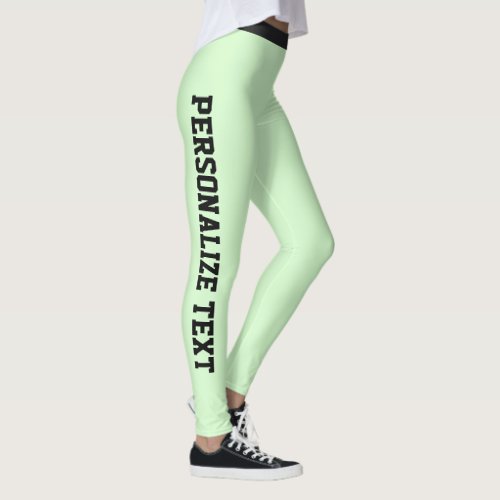 Personalized Sports Green Black Stripe Athleisure Leggings
