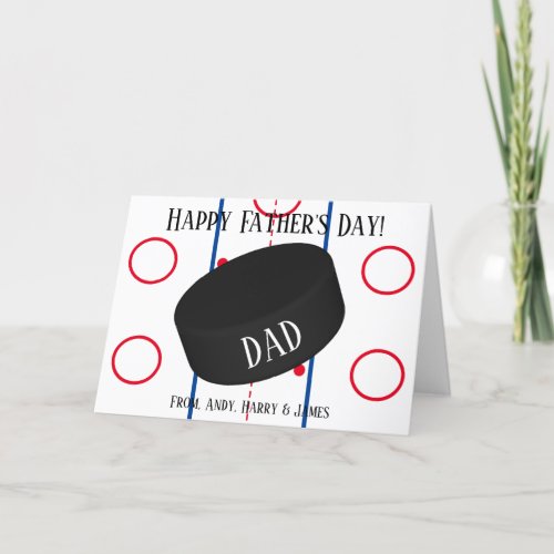 Personalized Sports Ice Hockey Fathers Day Holiday Card