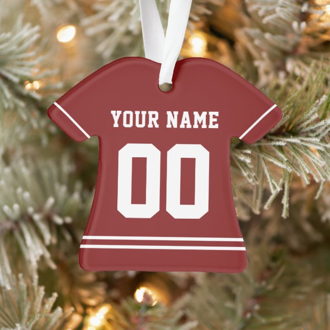 Personalized Sports Jersey Style Ornament (Tree)