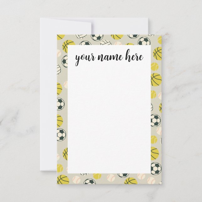 Personalized Sports Notecards (Front)