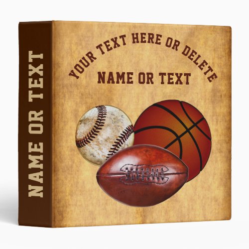 Personalized Sports Photo Album Binder, Your Text 3 Ring Binder