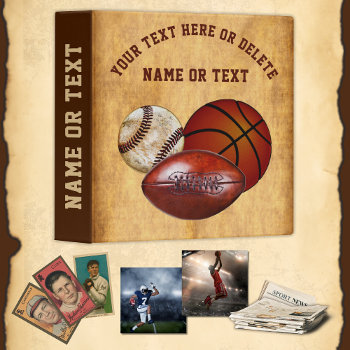 Personalized Sports Photo Album Binder  Your Text 3 Ring Binder by YourSportsGifts at Zazzle