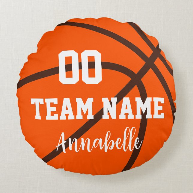 Personalized Sports Player Round Pillow (Front)