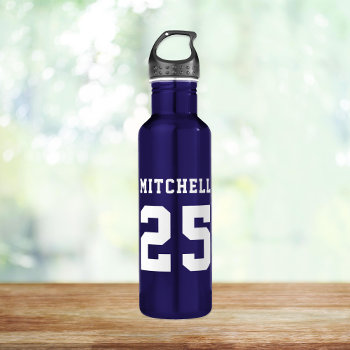Personalized Sports Stainless Steel Water Bottle by beckynimoy at Zazzle