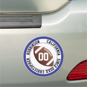 Personalized Sports Team Football Player Car Magnet