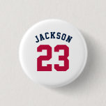 Personalized Sports Team Jersey Number Name Button