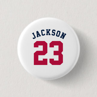 Personalized Sports Team Jersey Number Name Button