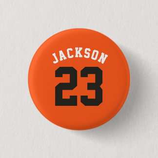 Personalized Sports Team Jersey Number Name Button