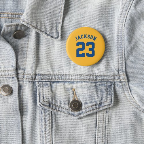 Personalized Sports Team Jersey Number Name Button