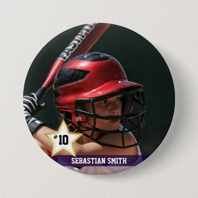 Personalized Sports Team Photo Buttons & Pins (Front)