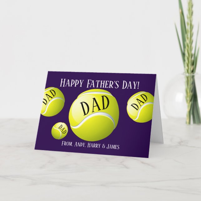 Personalized Sports Tennis Fathers Day Holiday Card (Front)