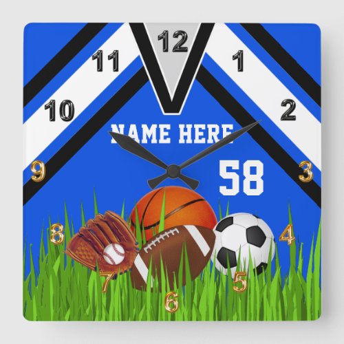 Personalized Sports Themed Room Decor Sports Clock