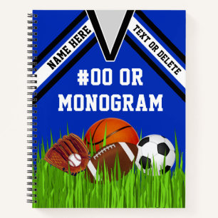 Personalized Sports Themed School Supplies Notebook