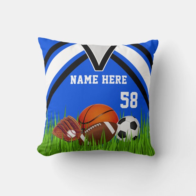 Personalized Sports Throw Pillows Your Name Number (Front)