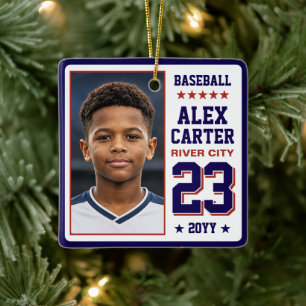 Personalized Sports Trading Card Ornament, Photo Ceramic Ornament