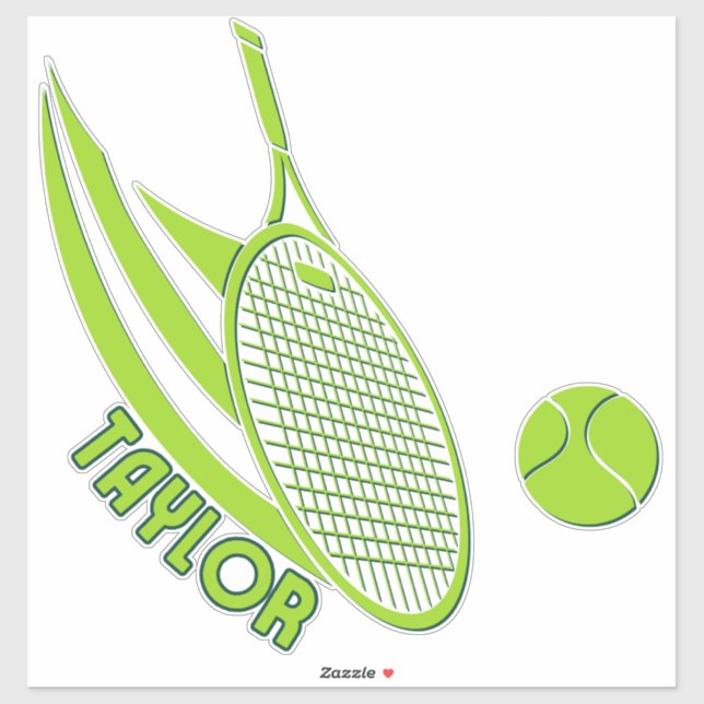 Personalized Sports With Name Tennis Sticker (Sheet)