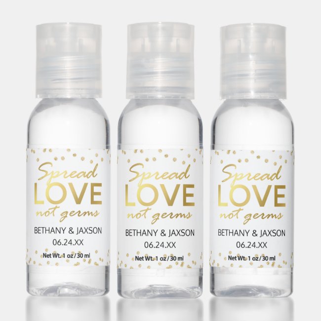 Personalized Spread Love Not Germs Hand Sanitizer