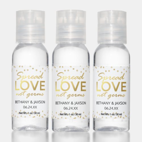 Personalized Spread Love Not Germs Hand Sanitizer