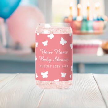 Personalized Spring Baby Shower Party Can Glasses by logotees at Zazzle