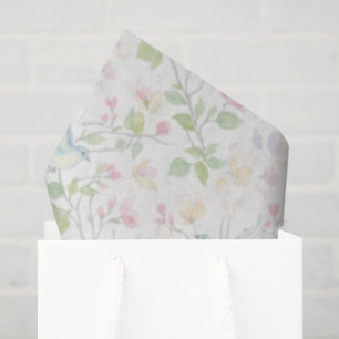 Personalized Spring Bird Floral Tissue Paper