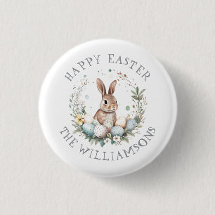 Personalized Spring Bunny Easter Eggs Garland Button