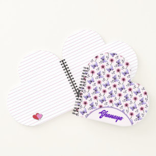 Personalized Spring Butterfly Floral Gift Notebook