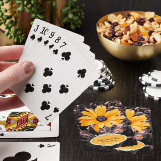 Personalized Spring Flash African Daisy Photograph Poker Cards