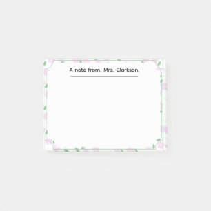 Personalized spring Floral for teachers present Post-it Notes