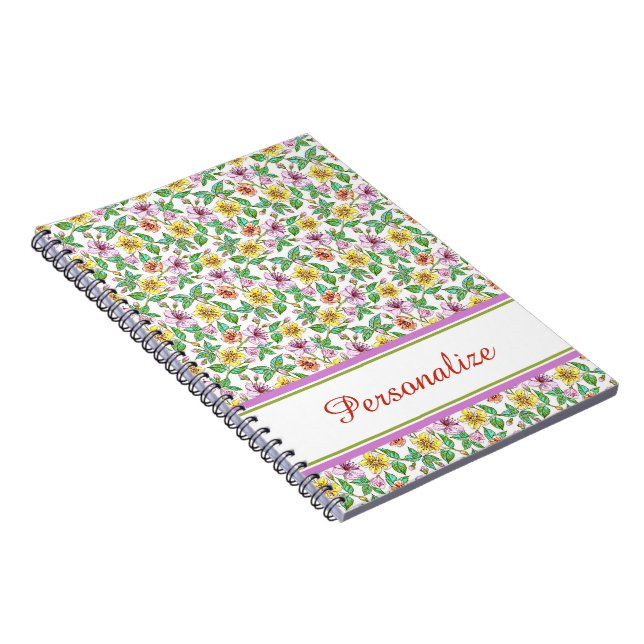 Personalized Spring floral Notebook (Right Side)