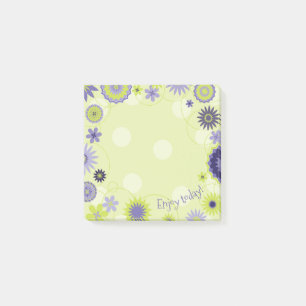 Personalized Spring Floral Pretty Green Post-it Notes