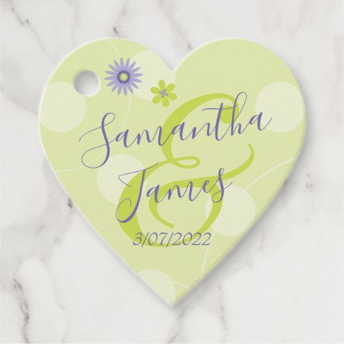 Personalized Spring Floral Pretty Green Wedding Favor Tags