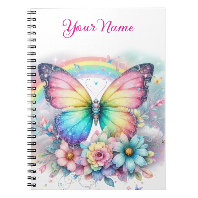 Personalized Spring Floral Spiral Notebook (Front)
