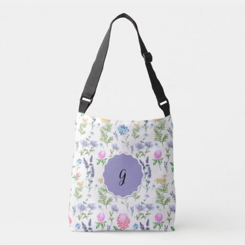 Personalized Spring Floral Teachers Crossbody Bag