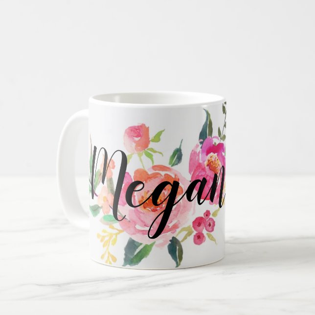 personalized spring flower mug (Front Left)