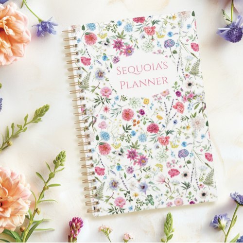 Personalized Spring Wildflower theme Planner