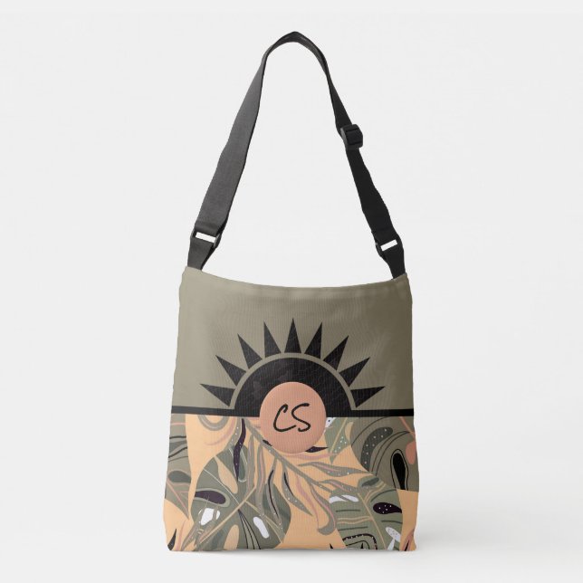 Personalized Springtime Green & Peach Tote Bag (Front)