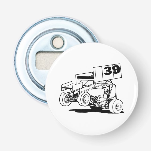 Personalized Sprint Car Hat, Customize it  Bottle Opener (Front)