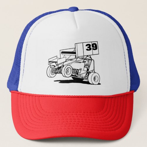 Personalized Sprint Car Hat Customize it  Trucker Hat