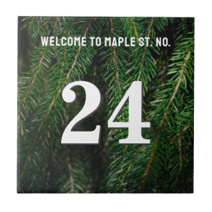Personalized spruce tree House / Apartment Number Ceramic Tile